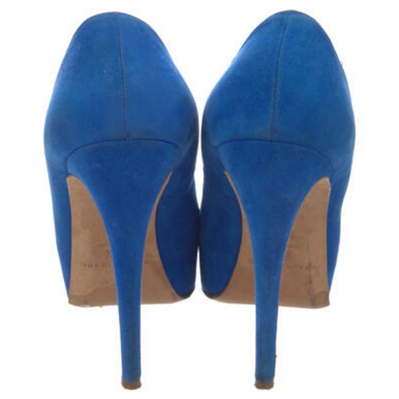 Brian Atwood Maniac cobalt blue suede high heel pumps 39 $600 - Picture 5 of 8